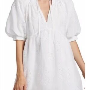 Eyelet Puff Sleeve Minidress